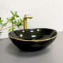 Умивальник (раковина) VBI PARMA BLACK GOLD EDGE накладний