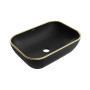 Умивальник (раковина) MEXEN RITA BLACK MATT GOLD EDGE накладний *