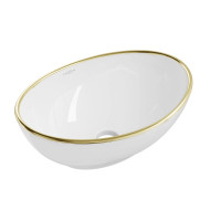 Умивальник (раковина) MEXEN ELZA WHITE GOLD EDGE накладний *