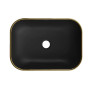 Умивальник (раковина) MEXEN RITA BLACK MATT GOLD EDGE накладний *