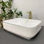 Умивальник (раковина) VBI PALERMO WHITE ROSE GOLD EDGE накладний