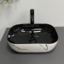 Умивальник (раковина) VBI RAVENNA WHITE BLACK MARMO накладний