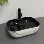 Умивальник (раковина) VBI RAVENNA WHITE BLACK MARMO накладний