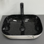 Умивальник (раковина) VBI RAVENNA WHITE BLACK MARMO накладний