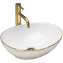 Умивальник (раковина) REA SOFIA WHITE GOLD EDGE накладний