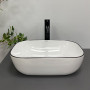 Умивальник (раковина) VBI RAVENNA WHITE BLACK EDGE накладний