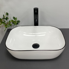 Умивальник (раковина) VBI RAVENNA WHITE BLACK EDGE накладний