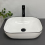 Умивальник (раковина) VBI RAVENNA WHITE BLACK EDGE накладний