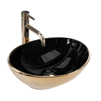 Умивальник (раковина) REA SOFIA GOLD BLACK накладний *