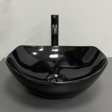 Умивальник (раковина) VBI RONTA DARK BLACK GLOSSY накладний