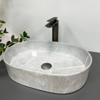Умивальник (раковина) VBI VERONA 50 GREY STONE GLOSSY накладний