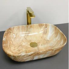 Умивальник (раковина) VBI RAVENNA BROWN ONYX GLOSSY накладний