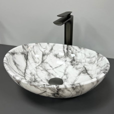 Умивальник (раковина) VBI PARMA STATUARIO BLACK VEINS GLOSSY накладний