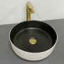 Умивальник (раковина) VBI PRATO WHITE BLACK MARBLE MATT накладний