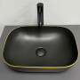 Умивальник (раковина) VBI RAVENNA BLACK MATT GOLD EDGE накладний