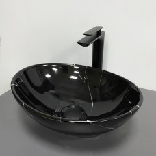 Умивальник (раковина) VBI PARMA BLACK MARMO GLOSSY накладний