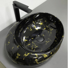 Умивальник (раковина) VBI RICCIA BLACK MARMO GLOSSY накладний
