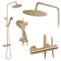 Душовий гарнітур REA VINCENT BRUSHED GOLD матове золото з термостатом