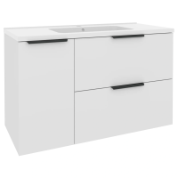 Тумба Фест з ум. Родео 100 (біла) з корзиною ліворуч