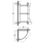Полиця кутова Lidz Oreo 1003 скляна 3 ярусна LDORE1003CRM22182 Chrome