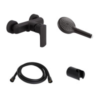 Акційний набір Qtap: Змішувач для душу Lipno QTLIPNO4023101CB +Лійка Rucni QTRUCA120O3KBB+Шланг Hadice QTHADPVCSQ160B + Тримач QT829910842854OB