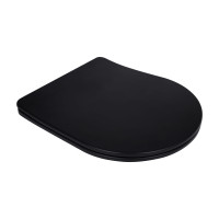 Сидіння для унітаза Qtap (Robin 490) 425x363x50 мм, Matt Black, з мікроліфтом Slim Duroplast, Quick Release QTSC179MB48676