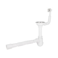 Сифон для кухонної мийки Lidz (WHI) 60 05 M001 01 EURO (вихід 50 мм)