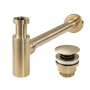 Сифон для раковини REA BRUSHED GOLD універсальний + CLICK-CLACK