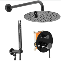 Душова система REA LUNGO BLACK GLOSSY + BOX прихованого монтажу *