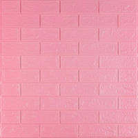 3D панель самоклеюча 700х770х3мм цегла Рожевий (004-3) SW-00000231