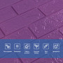 3D панель самоклеюча 700х770х3мм цегла Фіолетова (016-3) SW-000003248