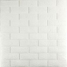 3D панель самоклеюча 700х770х3мм цегла Біла (001-3) SW-00000174