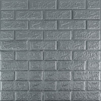 3D панель самоклеюча 700х770х5мм цегла Срібло (017-5) SW-00000038