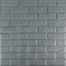 3D панель самоклеюча 700х770х5мм цегла Срібло (017-5) SW-00000038