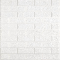 3D панель самоклеюча цегла 690х780х5мм Білий Матовий (001-5M) SW-00000587