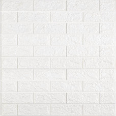 3D панель самоклеюча цегла 690х780х5мм Білий Матовий (001-5M) SW-00000587