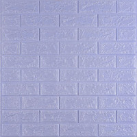 3D панель самоклеюча 700х770х5мм цегла світло - фіолетова (015-5) SW-00000083