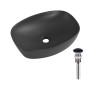 Раковина накладна Qtap Robin 500х380х140 мм, Anthracite, прямокутна, з донним клапаном QT04116302AN
