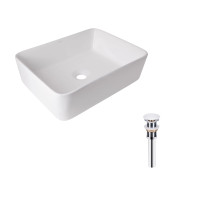 Комплект Qtap Tern: Раковина накладна прамокутна 480х370х135 мм White + Донний клапан PU02