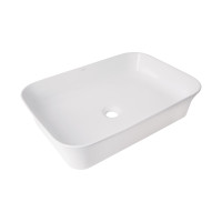 Раковина накладна Qtap Virgo N прямокутна без донного клапана WHITE QT18116308W