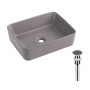 Раковина накладна Qtap Tern 480x370x135 мм, Stone grey, прямокутна, з донним клапаном QT17116069SG