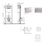Готове рішення Qtap для ванної кімнати: підвісний унітаз Crow Ultra Quiet 520x360x290 + комплект інсталяції Nest 4 в 1 (квадратна клавіша Satin)