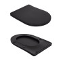 Унітаз підлоговий Qtap Robin Ultra Quiet безобідковий з сидінням Soft-close MATT BLACK QT13226083AMB