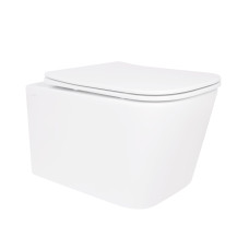 Унітаз підвісний Qtap Crow безобідковий з сідінням Soft-close QT05335170W