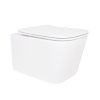 Унітаз підвісний Crow Rimless 485х340х330 мм, White, з сидінням Slim Duroplast/ Soft-close/ Quick Release QT05335171RW Qtap