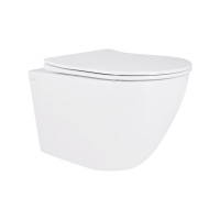 Унітаз підвісний Qtap Robin Mew безобідковий з сидінням Soft-close QT13332381АSW