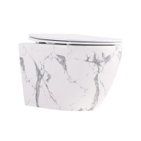 Унітаз підвісний Robin Ultra Quiet 490×365×325мм, Marble, з сидінням Slim Duroplast / Soft-close / Quick Release QT13332381АSMR Qtap