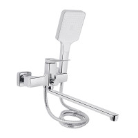 Змішувач для ванни Qtap Nando з довгим поворотним виливом та душовим гарнітуром QTNAN260CRM48652 Chrome